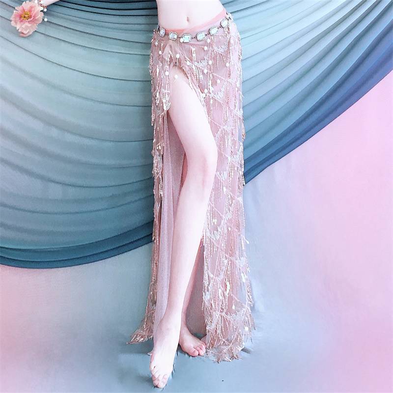 Silver bean-breeded apron + pink stubble turban